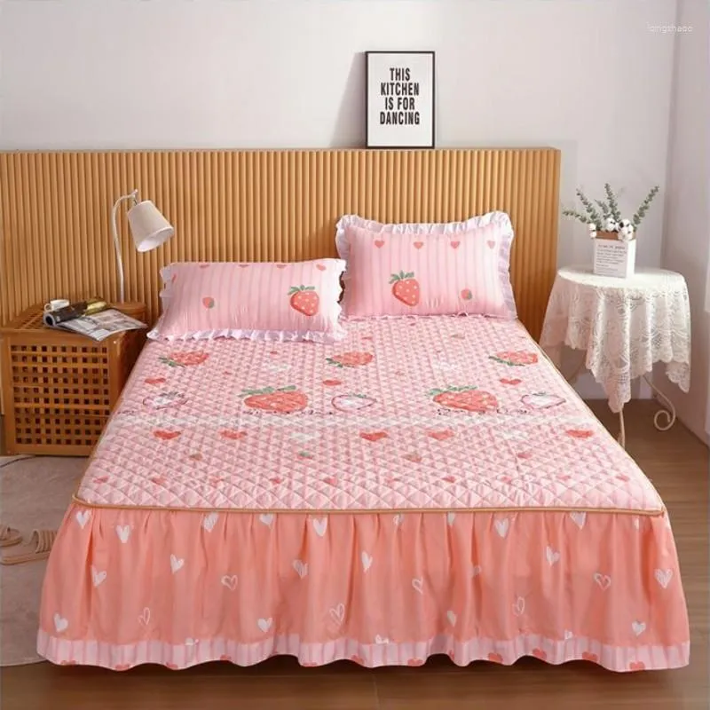 Gonna da letto Girl Wave Edge Princess Coprimaterasso universale ispessito monopezzo antipolvere antiscivolo