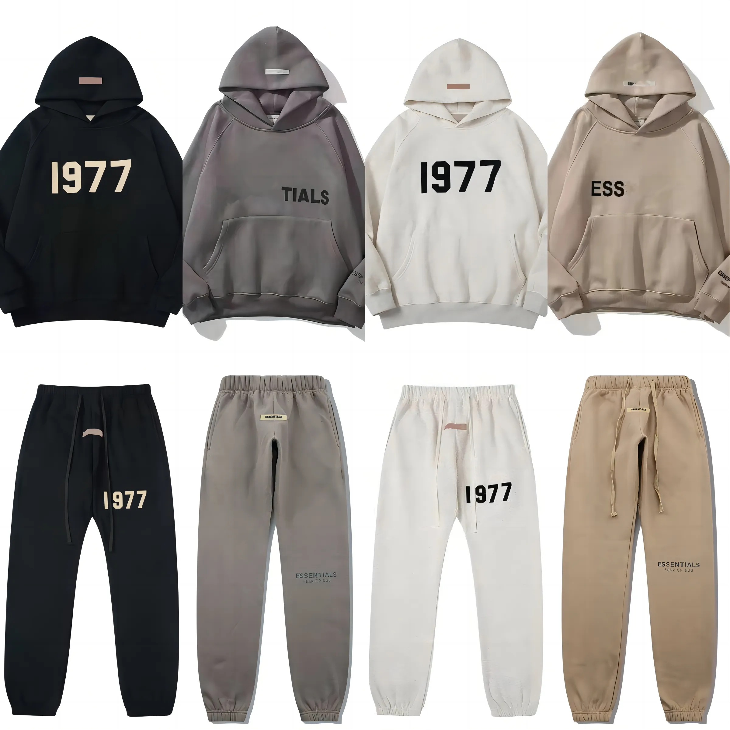 Designer Men's 1977 essentail Hoodie Pants Fashion Casual Number Sweatpants Jogging Hip Hop essentialhoodie High Quality Sweatshirt essentialclothing Pullover