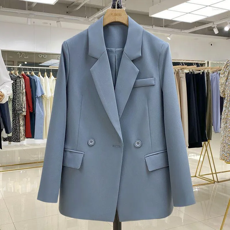 Costumes pour femmes Blazer printemps automne 2023 Niche dame costume veste bleu décontracté frit rue Design sens hauts pour filles tendance femmes vêtements