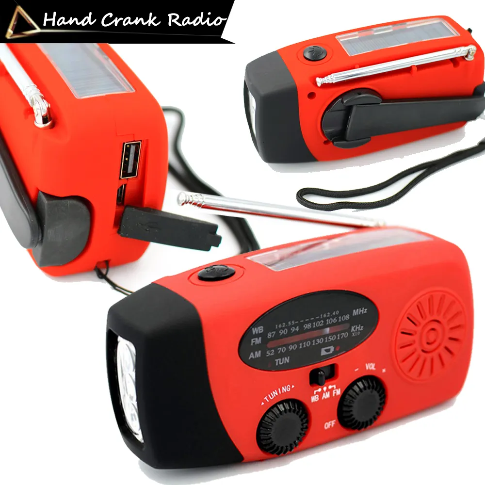 Radio Multifunctionele Solar Handslinger FM AM WB NOAA Weer 2000 mAh USB Opladen Nood-LED-zaklamp Power Bank 230830