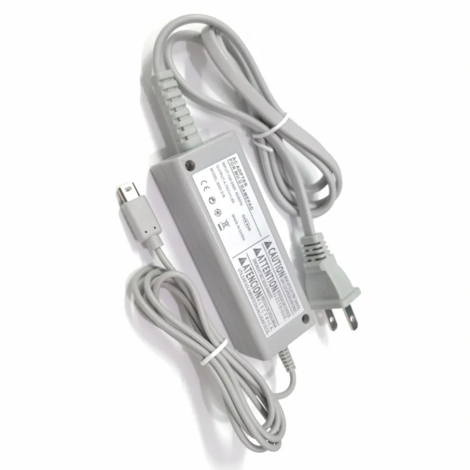 Adaptador de energia CA Cabo de carregamento Carregador de jogos Plugue americano para console Nintendo Wii U