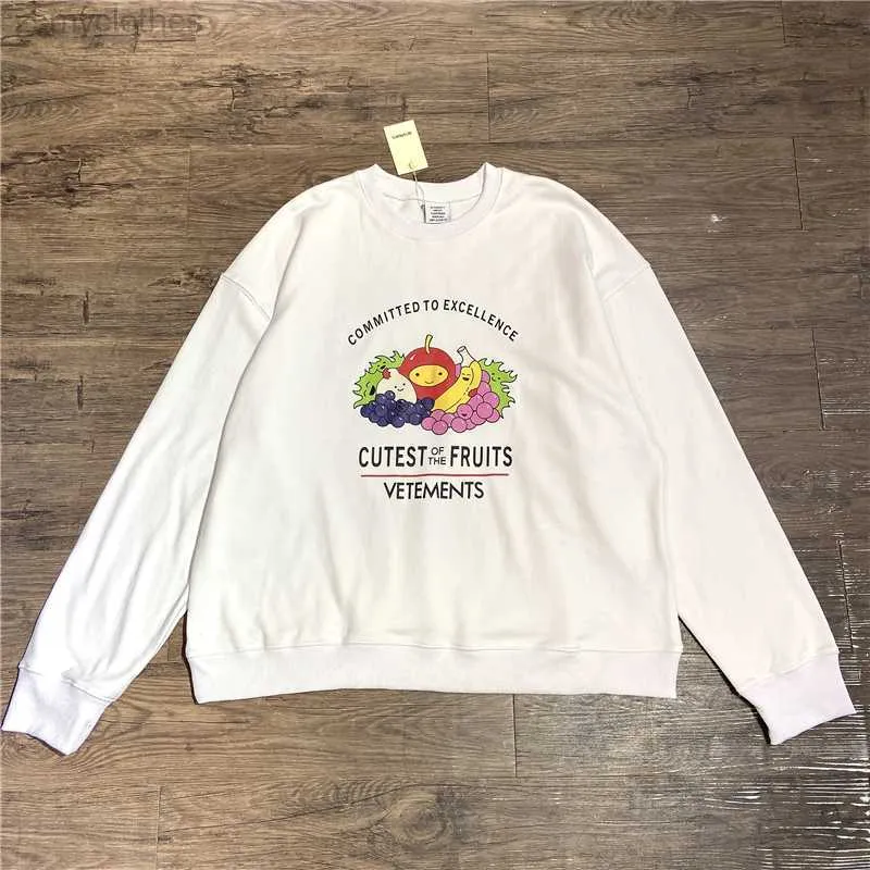 Herrtröjor tröjor hög kvalitet 2021SS Vetements sötaste av frukterna män Sweatshirt 1 1 Multicolor Graphic Vetements Women Sweatshirts Hoodie