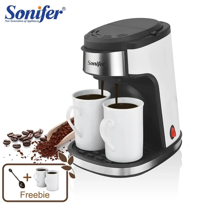 Manuelle Kaffeemühlen, amerikanische Tropfmaschine, Küchengeräte, Tropfmaschine, automatisches Brauen von Teepulver, Milch, Keramik, Doppeltasse, Sonifer y230829