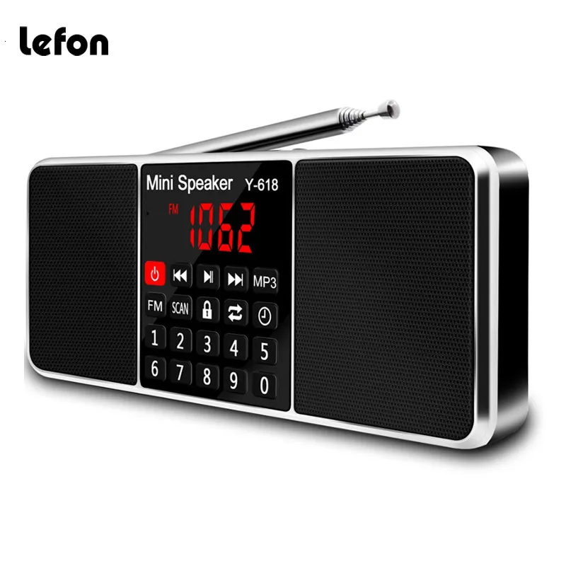 Radio Lefon Digital FM Receiver Speaker Stereo MP3 Player Support TF Card USB Drive LED Display Time Shutdown Portable Radios 230830