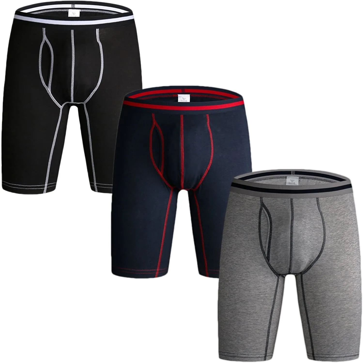 Mutande Confezione da 3 boxer da uomo a gamba lunga Slip in cotone Confezione multipla con custodia aperta per lo sport Mutandine da uomo 230829