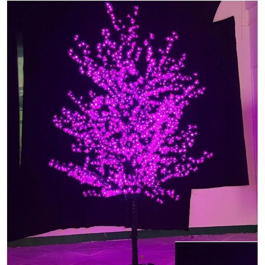 Garden Decorations 1.8M/6Ft Blue Led Cherry Blossom Tree Outdoor Pathway Holiday Christmas Year Light Wedding Decor Drop Delivery Ho Ot6By