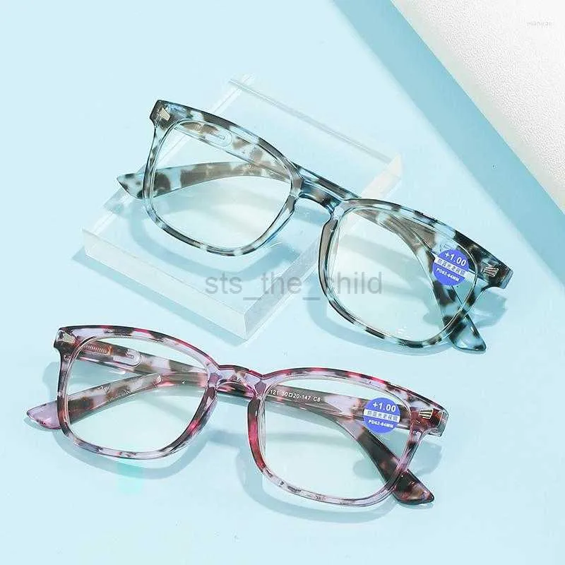 Sunglasses Sunglasses Fashion Square Reading For Women Readers Print Flower Frame Oversized Ladies Anti Blue Light Presbyopia Eyeglasses