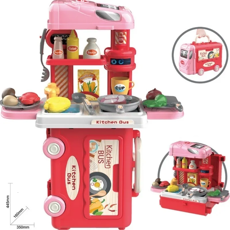 Кухни играют в еду, дети 3In1 House Kitchen Toys Столовый столик для приготовления пищи винты стоматолога моделирование питомца подарка 230830