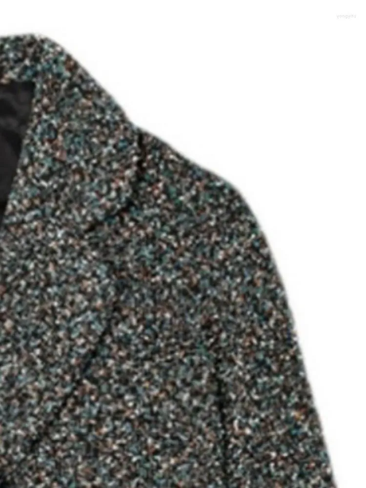 Jaquetas femininas 2023 roupas de outono moda personalizada tweed solto curto terno jaqueta shorts