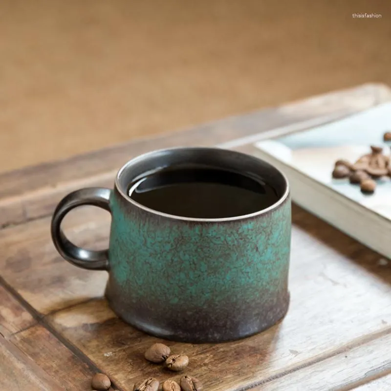 Canecas Malaquita Verde Chinês Forno Mudança Xícara de Chá Casa Caneca Cerâmica Criativo Retro Homens e Mulheres Escritório Água Café