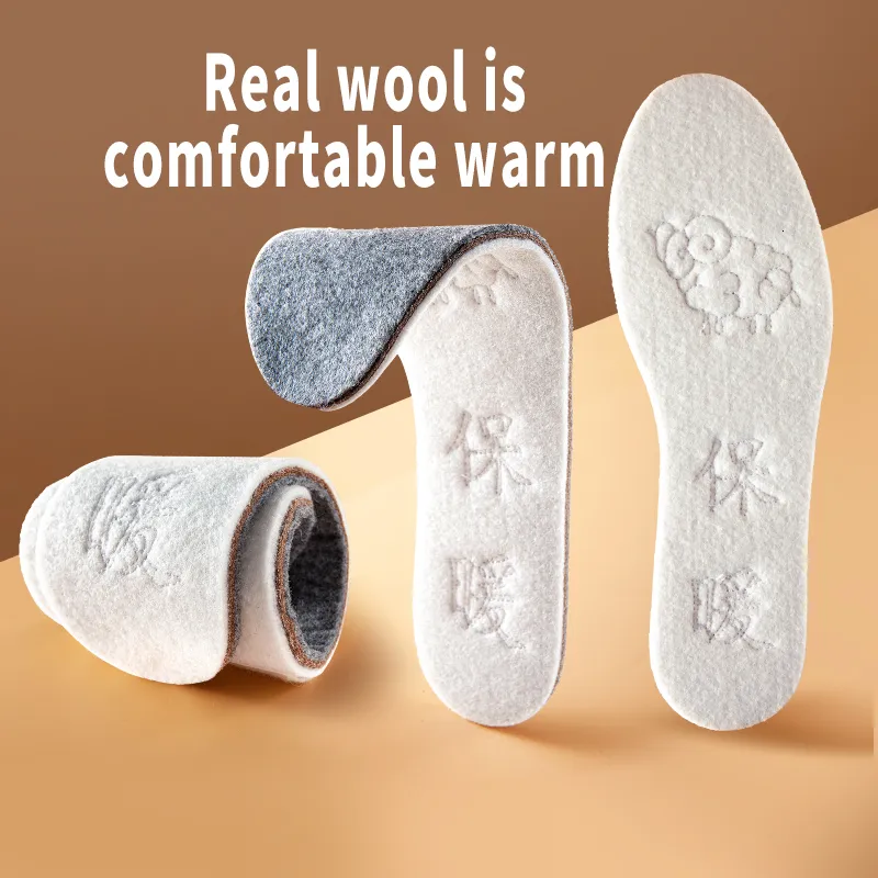Shoe Insoles: Winter Warm Wool Thicken Soft Pads, Breathable Skin ...