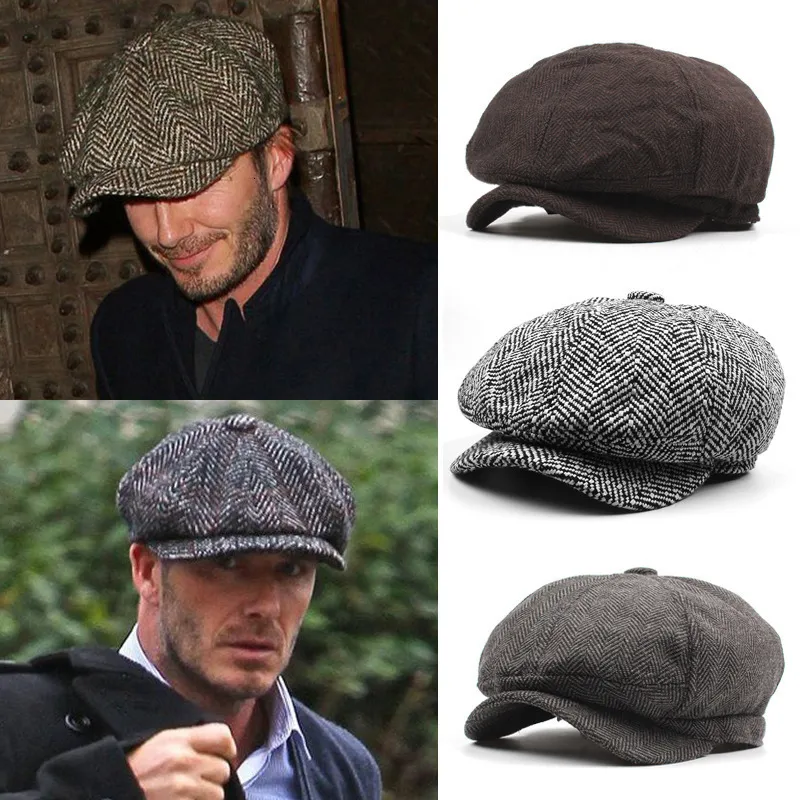 Berretti Autunno e Inverno Caldo Berretto Piatto Maschile Casual Cappello Ottagonale Uomo Restaura Berretto Papà sboy 230830