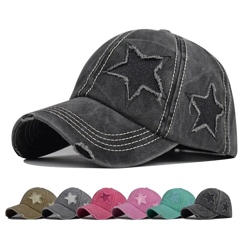 ボールキャップ野球帽子帽子スターパターンホーステールヒップホップ装着帽子 '男性の女性粉砕マルチカラー230829