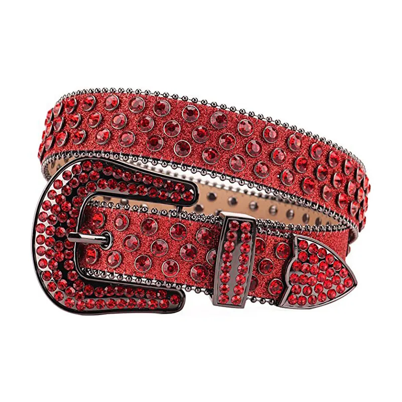 Y2k Punk Gothic Studded Belt PU Leather Floral Buckle Punk Spider Rivet Snake Pattern PU Leather Belt – GTHIC main image 4