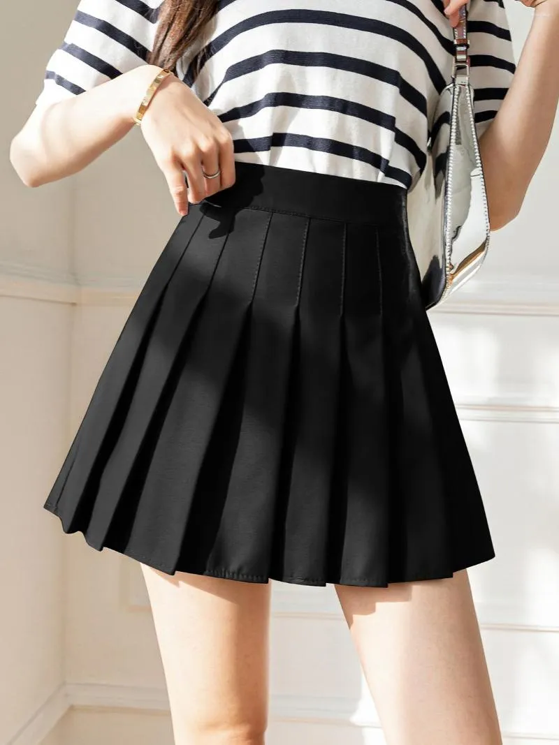 Faldas Mujer Falda Plisada De Cintura Alta Verano Chic Solido Una Linea Mini Cremallera Coreana Estilo Preppy Rosa Ninas Cortas De 15 04 DHgate