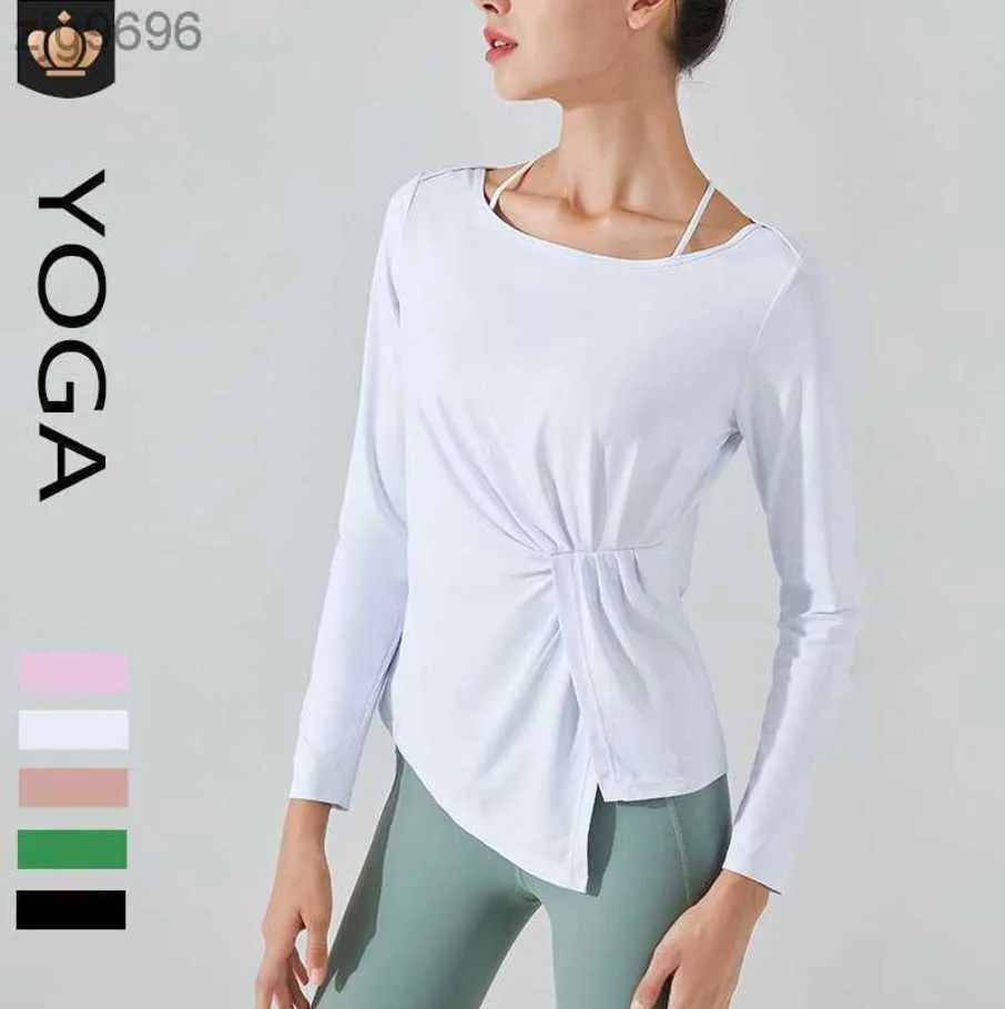 2023 Desginer Al Yoga T Short Top Aloclothes Women's Leisure Slim Pilates Top Skin Friendly Breseable Runing Fitness Clothing