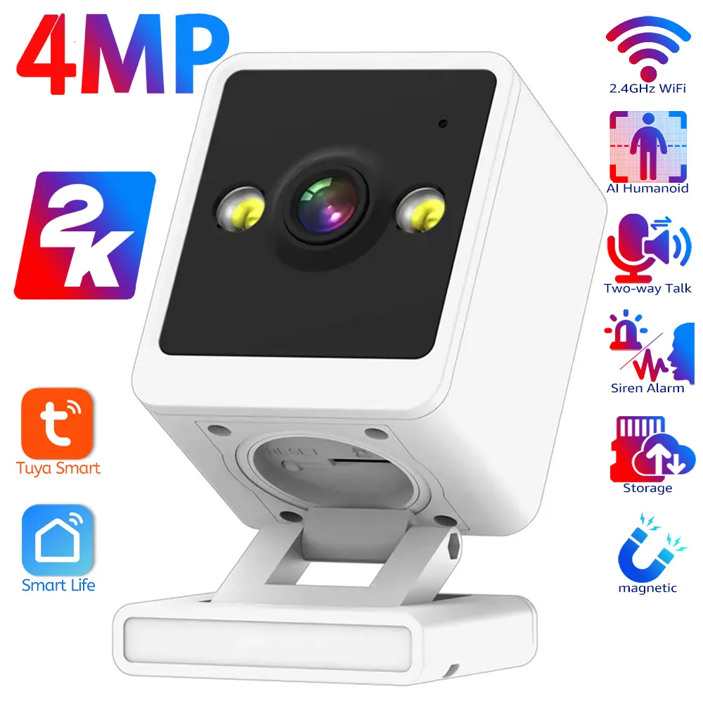 كاميرات IP 2K Mini Cube Camera Wireless Nanny Small Indoor Home Security with Night Vision Ai Human Detection 2 Way Talk 230830