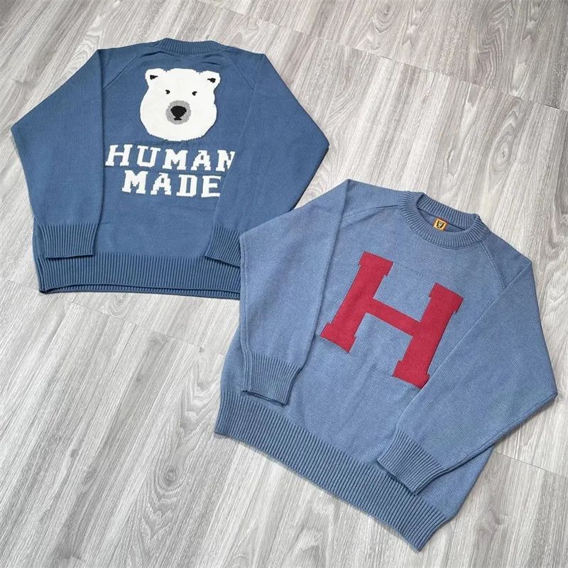 DHgate.com:Men's Sweaters Y2K Polar Bear Letter H DHgate.com:Men's Sweaters Y2K Polar Bear Letter H