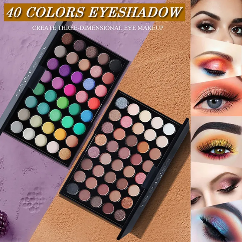 Lidschatten, 40 Farben, matte Lidschatten-Palette, Glitzer-Lidschatten, wasserfest, langlebig, Make-up-Palette, Schimmer, modisch, für Damen, Schönheit, Augen, 230830