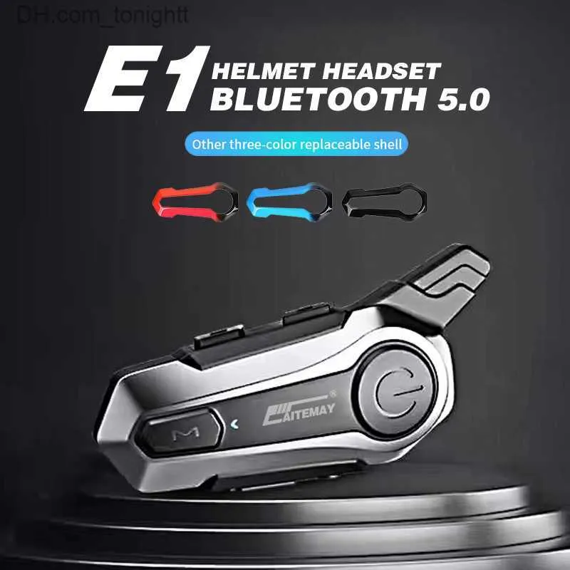 AITEMAY E1 pour 2 motards Bluetooth moto Interphone casque casques BT 5.0 Communication sans fil Interphone Q230830