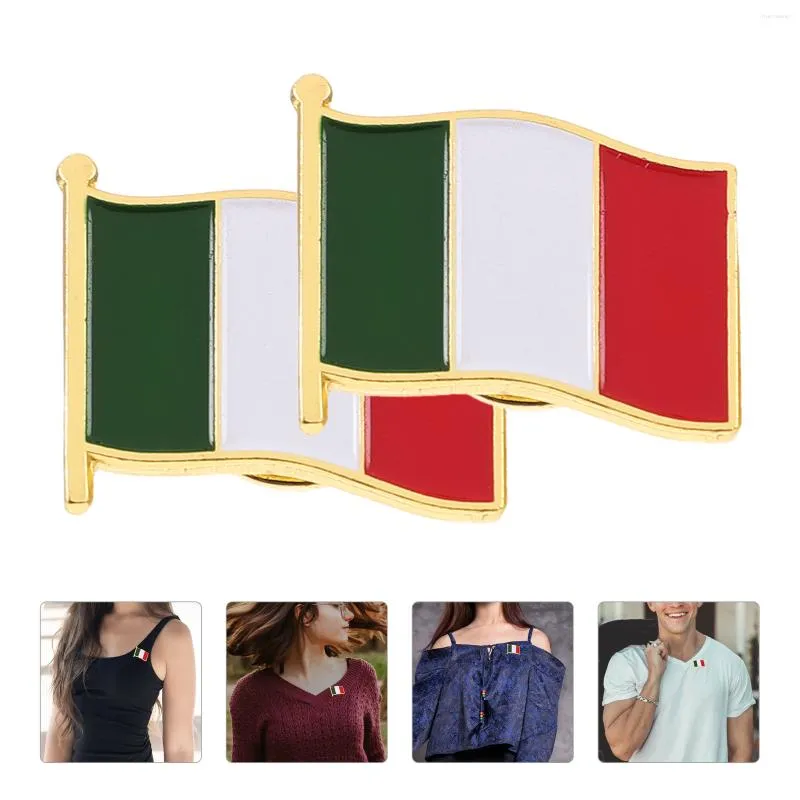 Broches 10 pièces broche drapeau italien fer au four vernis vêtements décor pour fête de Festival rassemblement