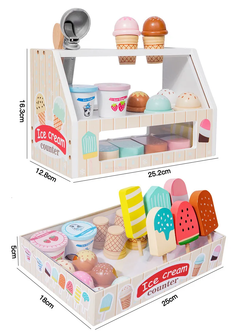 Brinquedo De Sorvete Para Crianças Venda Jogo De Brinquedos De Cozinha  Fabricantes De Sorvetes Menu Montessori Role Play Comida Aniversário 3 4 5  6 7