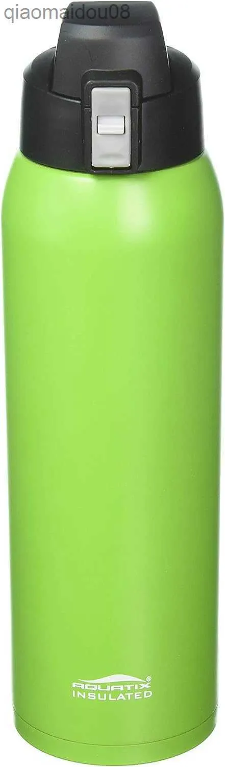 Tumblers Fliptop Aquatix dubbelwandig geïsoleerde ultieme sportfles 32 ounce limoengroen roestvrij staal HKD230830