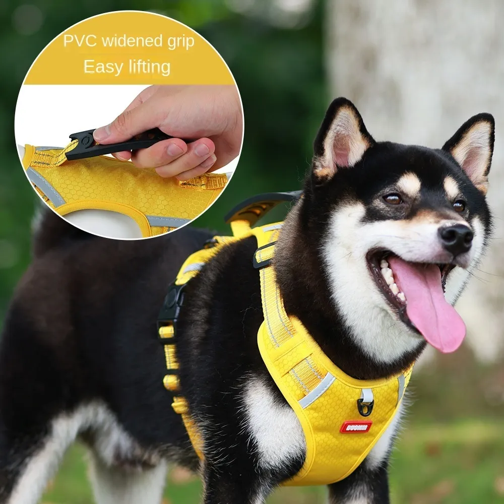 Harnais pour chien, harnais pour chien réfléchissant anti-traction réglable  avec laisse, accessoires de harnais pour chien de compagnie pour