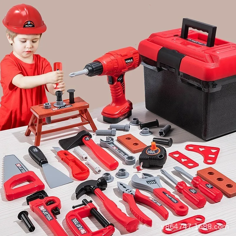 أدوات Workshop Kids Toolbox Kit Educational Toys Repair Repair Drill Game Game Learning Engineering Guzzle For Boy 230830