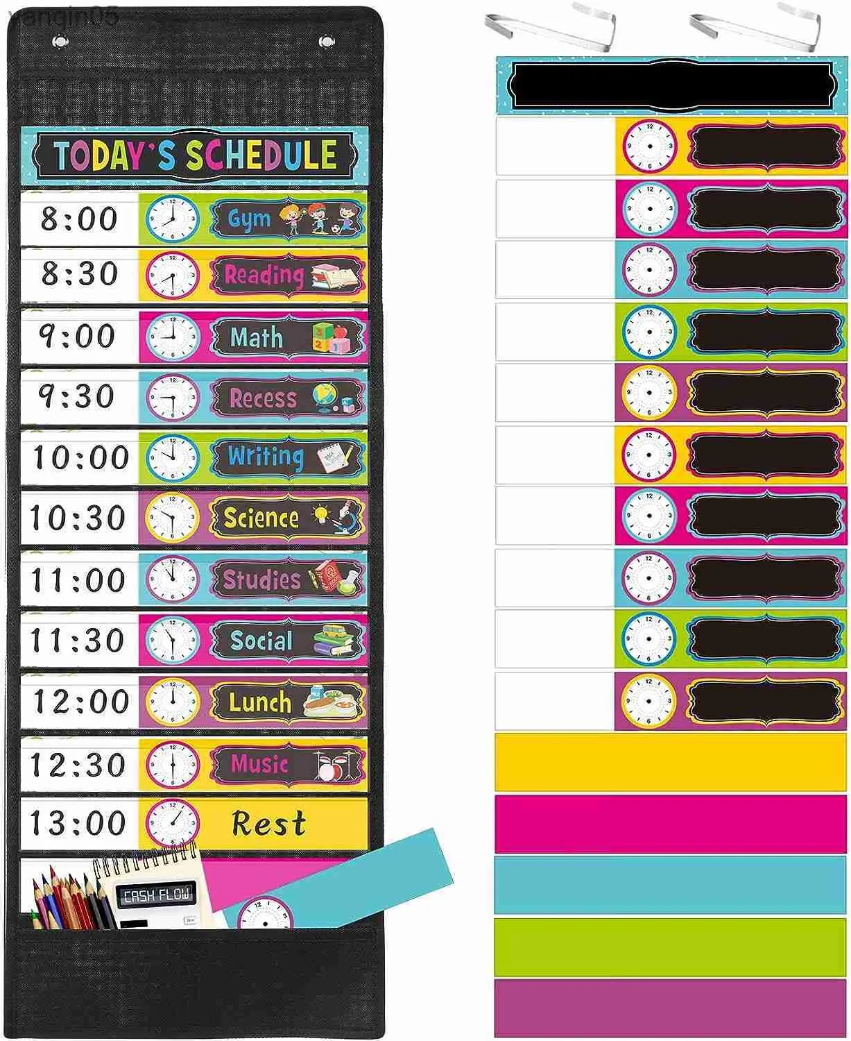 Inteligência Pasimy Set Daily Pocket Schedule Board Chart 131P ocketsV lassroomJ obP ocketsC harta ndC orK eachers schoolO fficeH 23830