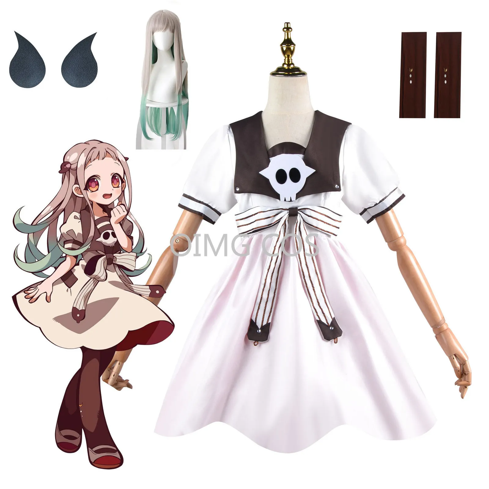 Costume a tema Yashiro Nene Costume Cosplay Anime Toilet Bound Hanako Kun Jibaku Shounen Hanako Kun Parrucca Vestito Uniforme di Halloween Regalo 230830