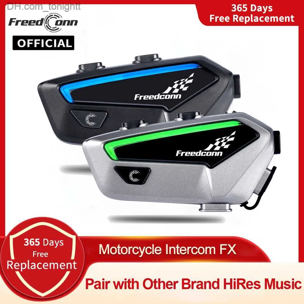 Motocicleta interfone capacete bluetooth fone de ouvido freedconn fx 10 pilotos par outras marcas moto interfone alto-falante comunicador q230830