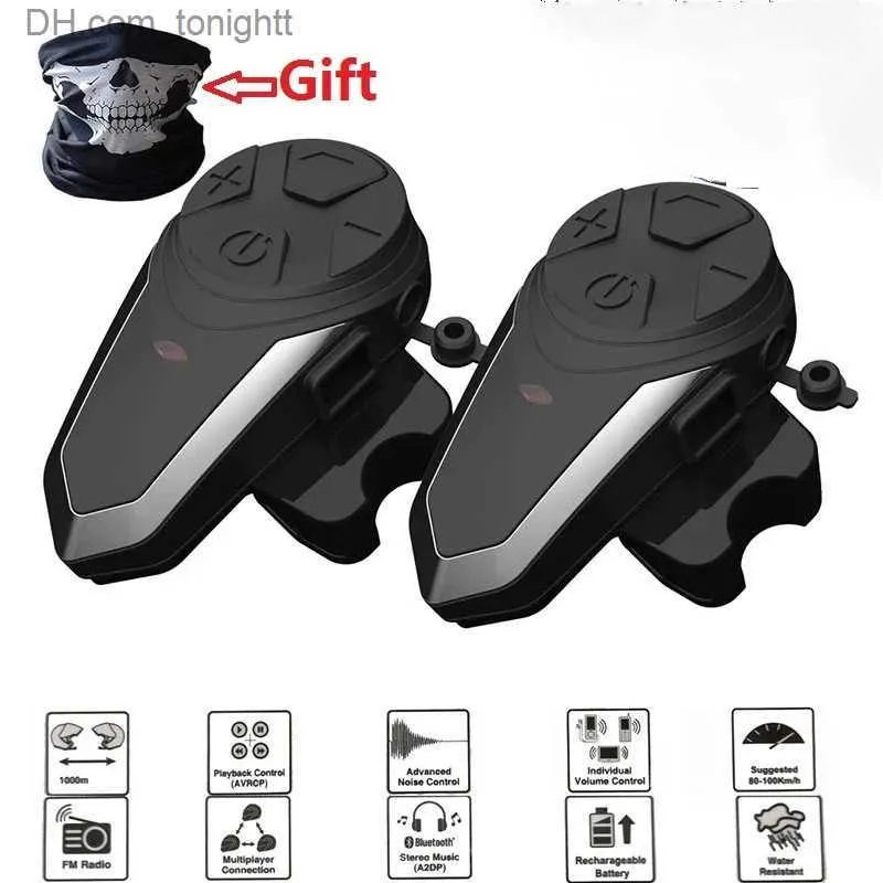 Bluetooth Full Face Motorcycle Helmet Intercom BT S3: 1200M, IPX7