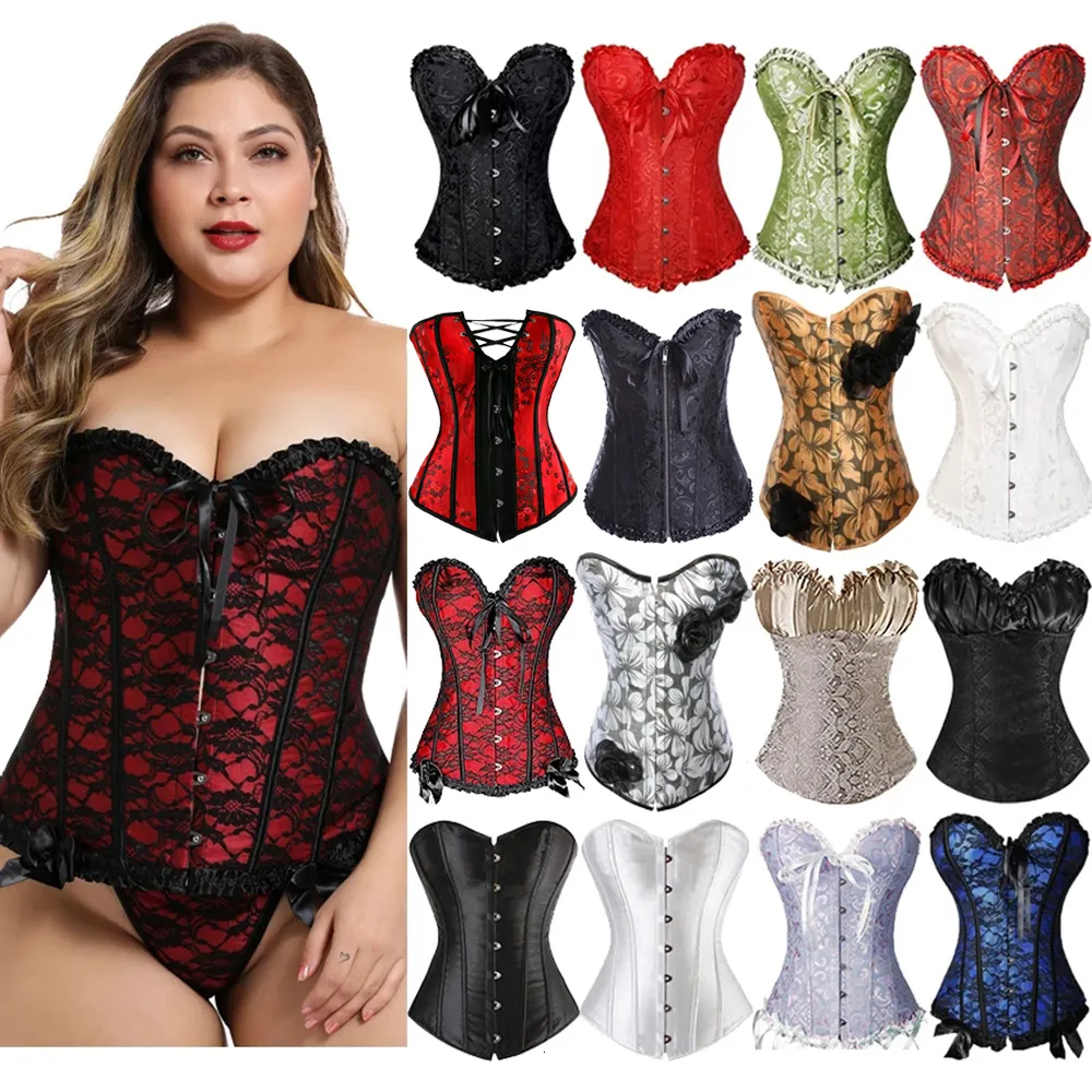 Cintura Barriga Shaper Sexy Mulheres Steampunk Roupas Gótico Plus Size Espartilhos Lace Up Desossado Overbust Bustier Cintura Cincher Corpo Shaper Corselet S-6XL 230830