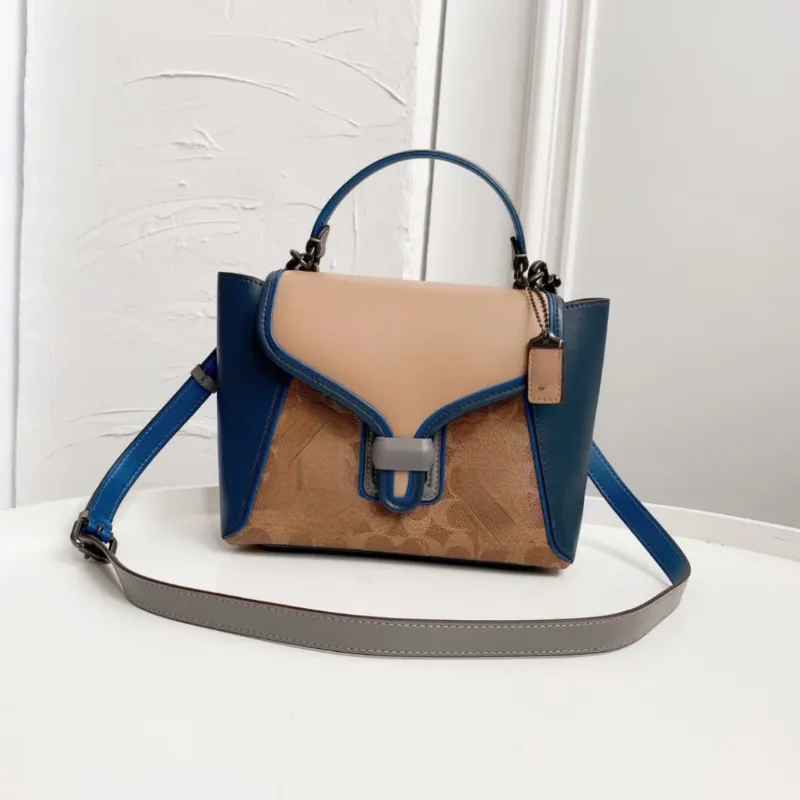 Bolsas de ombro femininas da moda com estampa geométrica combinando com cores