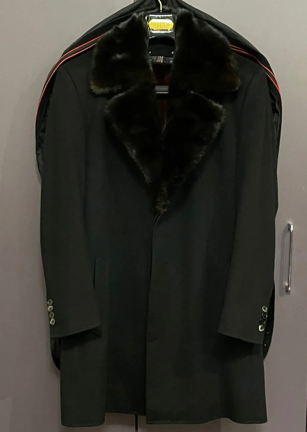 Manteau en cachemire à col en laine pour hommes, fourrure d'hiver, vêtements d'extérieur décontractés