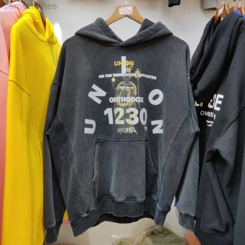 Heren Hoodies Sweatshirts Hoge kwaliteit Vintage RRR123 Mode Hoodie Heren 1 1 Nummer 123 Letter Mooi gewassen Zware stof Dames Sweatshirts Truien