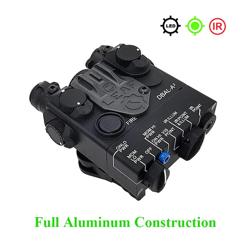 Tactical DBAL A2 IR Illuminator LED 무기 조명 Green Laser Hunting Rifle 400 Lumen Flashlight 원격 스위치 Quick Release Picatinny Mount