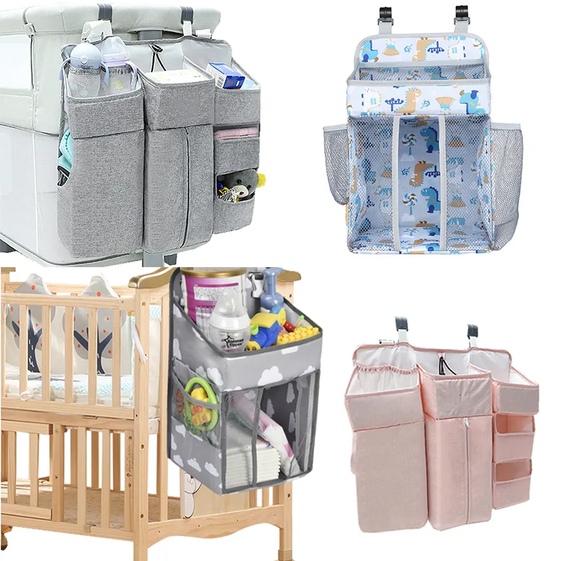 Boxes Storage Baby Bed Organizer Hanging Bags For born Kids Crib Diaper Nappy Storage Care Infant Bedding Nursing 230829
