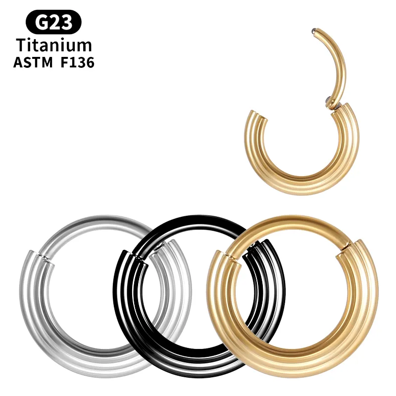 Piercing Titanium labret Lip Studs Tragus Clicker gångjärnssegment G23 örhängen septum Body Nose Ring Hoop Jewelry Helix Sexig