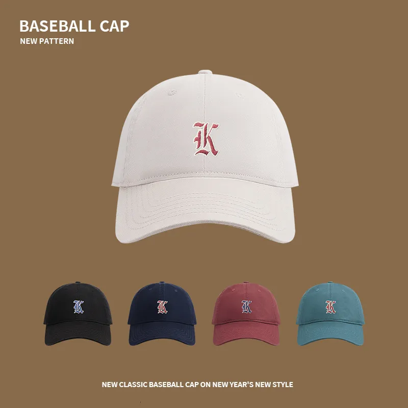 Cappellini da baseball lettera LK Baseball in cotone regolabile Casual Sport all'aria aperta Protezione solare Cappelli da sole Cappello con visiera in tinta unita unisex 230830