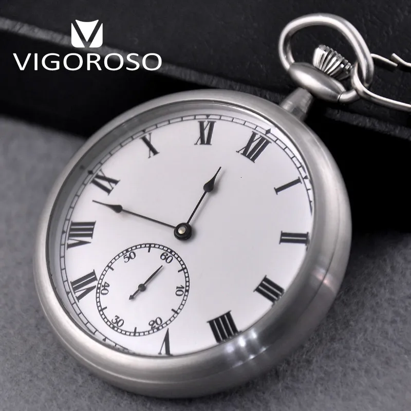 Vigoroso obserwuje wodoodporność Pełna stal Imperial Pocket Watch Mechanical Wint Up Vintage Antique zegar szlifowany oryginalne pudełko nierdzewne 230830