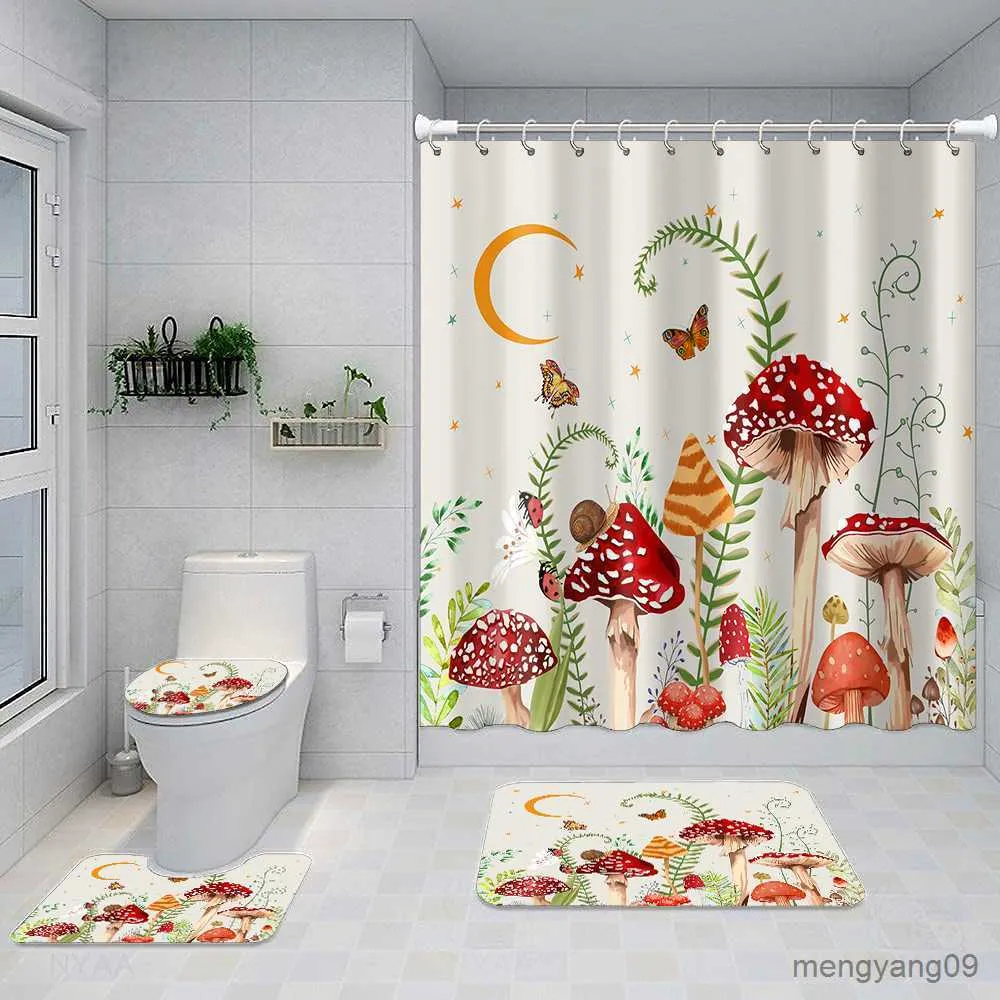 Cortinas de chuveiro Dandelions Cortina de chuveiro à prova d'água Tapete de banheiro Arte Cortina de chuveiro decorativa com R230831