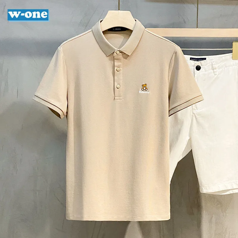 Mens Polos Summer High Quality Original Luxury Polo Shirt Golf Wear Men Tshirt Kort ärm Social berömda bomullsvarumärken Blus 230830