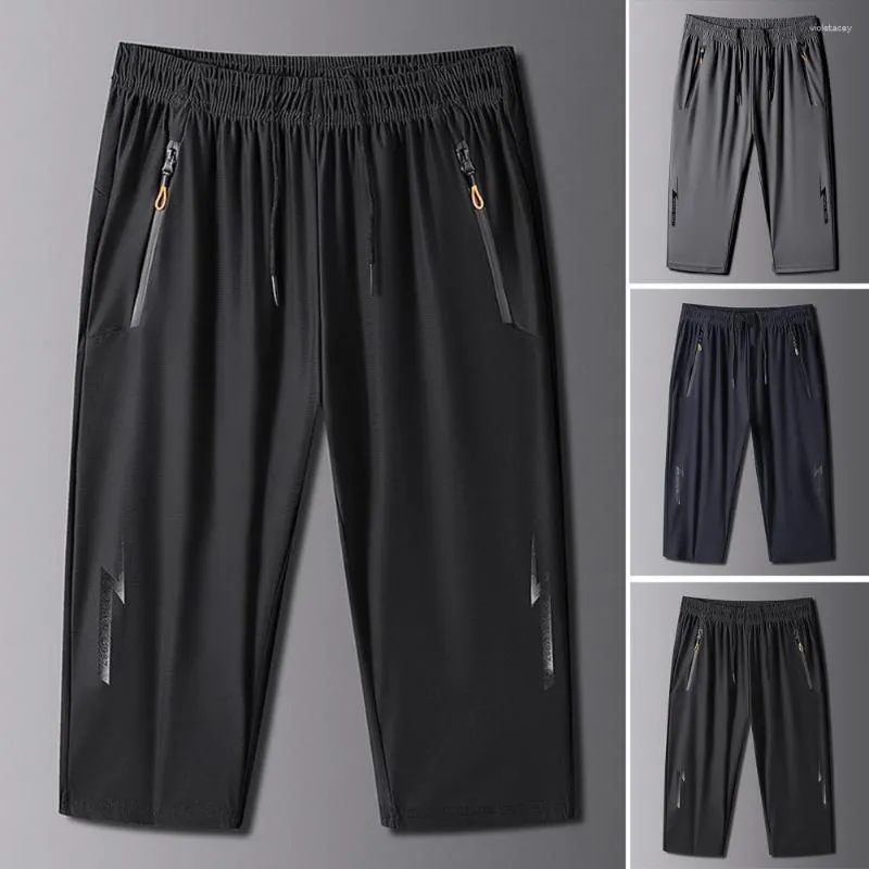 Shorts masculinos calças de jogging secagem rápida cintura elástica colorfast estilo fino casual esporte calças cortadas versátil