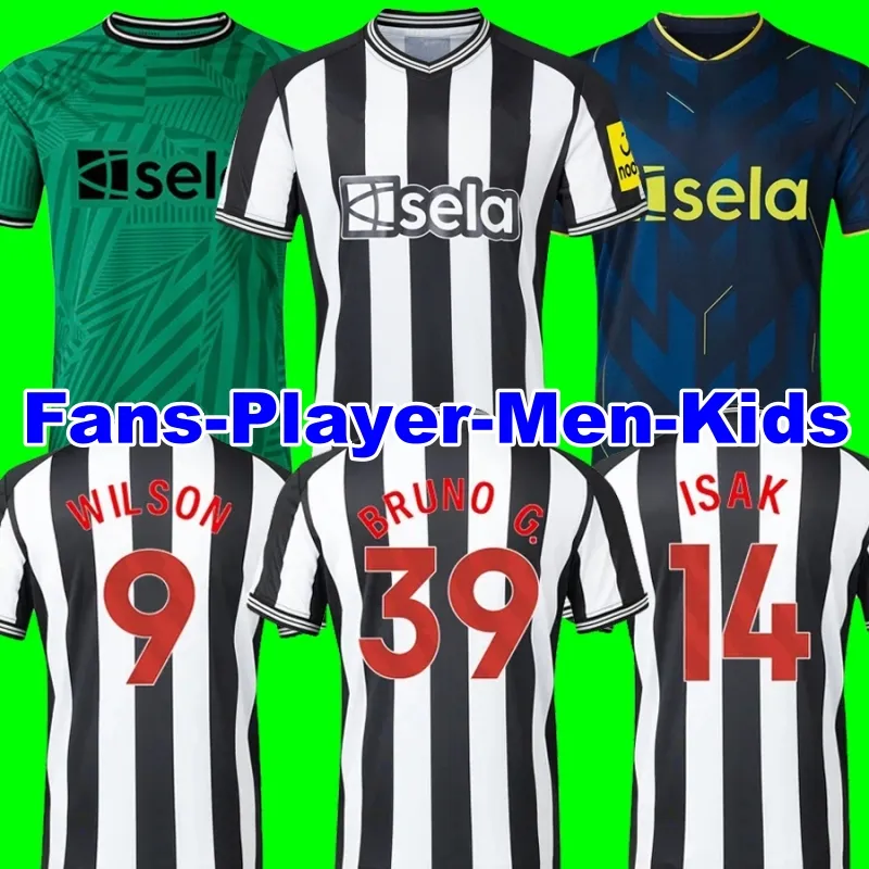 23 24 معجبًا و Players نسخة Newcastles Soccer Jersey Wood 2023 2024 Bruno G. Wilson Shelvey Almiro Trippier Football قمصان Maximin Mens and Kit Kids