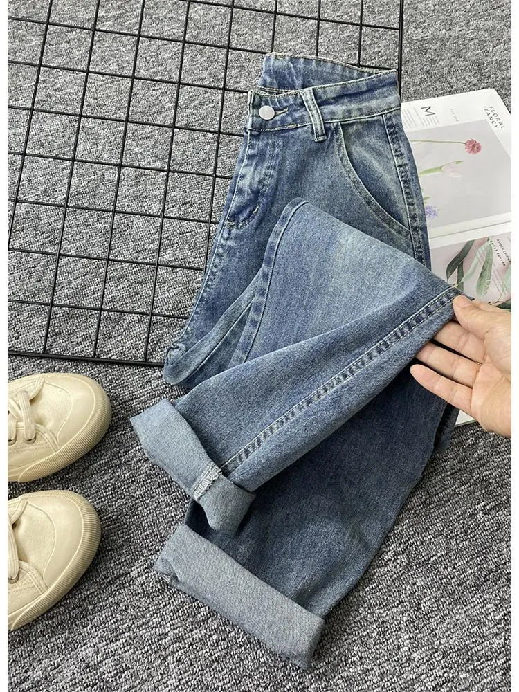 Women's Jeans Women Vintage Blue Wide Leg High Waist Pants Fashion Streetwear Korean Y2k Harajuku Oversize Cowboy Trousers Clothes