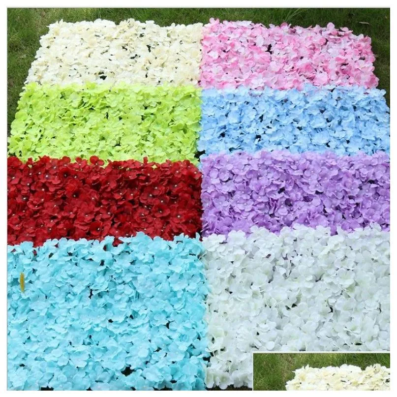 Couronnes de fleurs décoratives couleur ivoire artisanat artificiel soie hortensia fleur mur de mariage toile de fond pelouse pour la maison jardin fête décembre otg1l