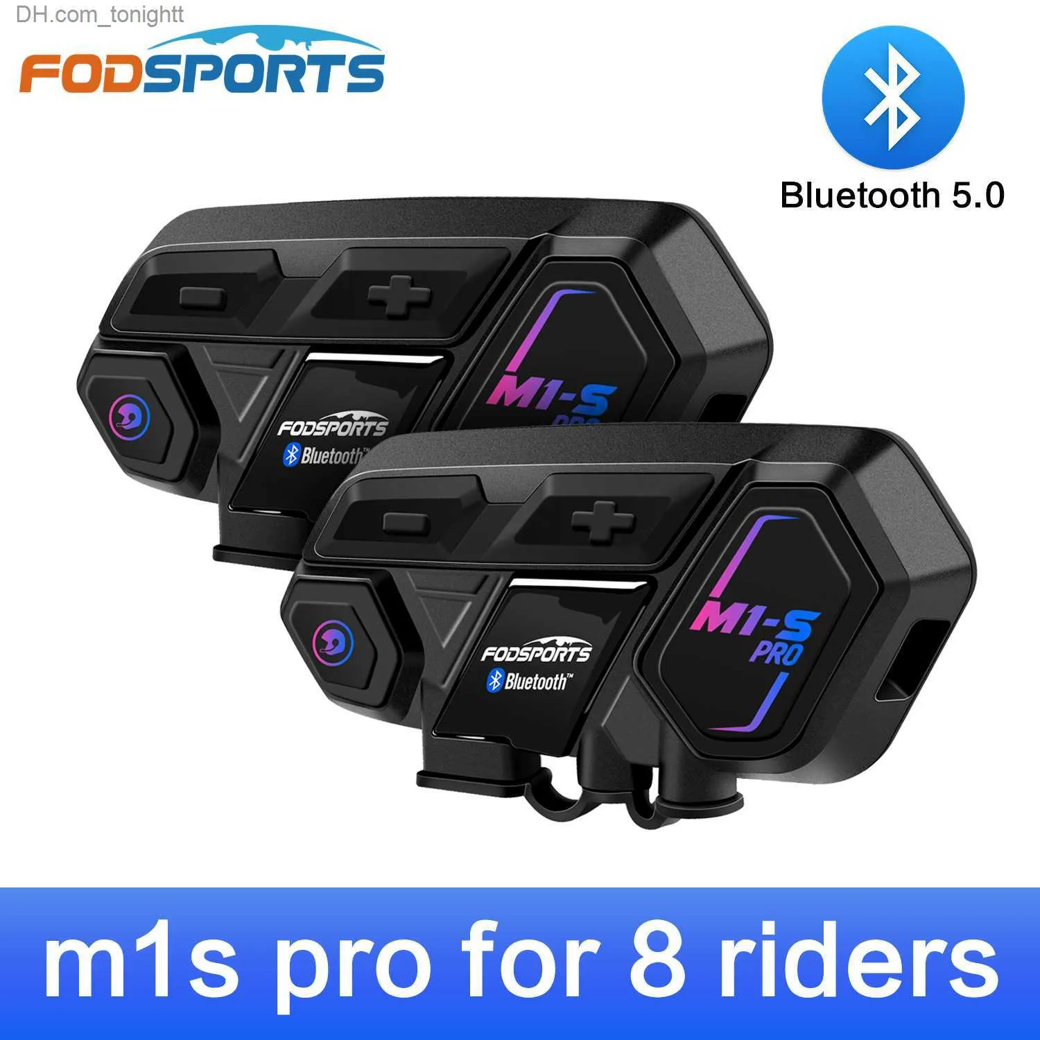 2 pçs fodsports M1-S pro capacete da motocicleta intercom 8 piloto sem fio bluetooth fone de ouvido intercomunicador moto bt5.0 q230830