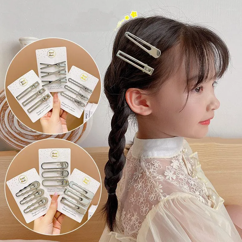 Accessori per capelli Forcine geometriche in metallo argentato per ragazza Donna Mollette in lega Perni per clip per impugnatura per bambini Ornamenti per adulti